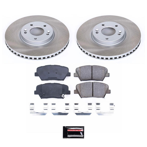 PowerStop Semi-Coated Rotor and Low-Dust Ceramic Brake Pad Kit