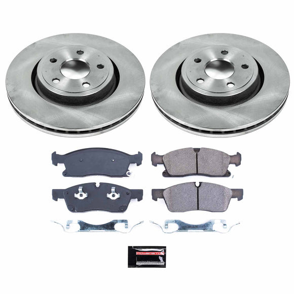PowerStop OE Stock Replacement Low-Dust Ceramic Brake Pad and Rotor Kit