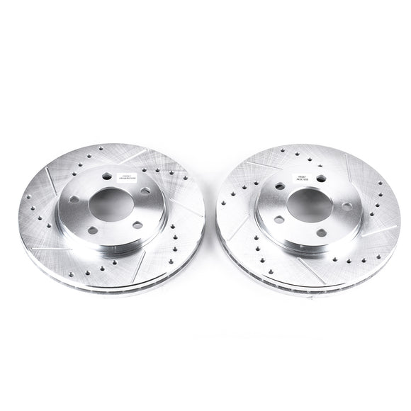 PowerStop Evolution Drilled Slotted Rotors Pair Front For Chevrolet Malibu