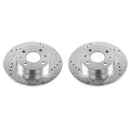 PowerStop Evolution Drilled Slotted Rotors Pair Rear For Fiat 500