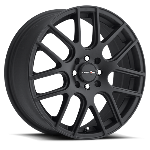 16x7 Vision 426H Cross Matte Black 4x100 4x108 4x4.25 ET42 Wheel Rim