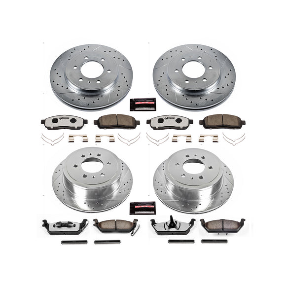 PowerStop Z36 Carbon-Fiber Ceramic Brake Pad with Drilled and Slotted Rotor Kit