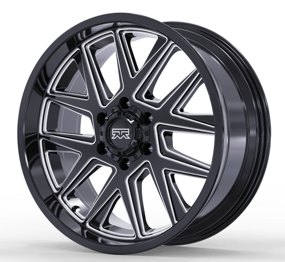 20x9 Mudder Trucker MT704 Asphalt Black Milled 6x139.7 6x5.5 ET12 Wheel