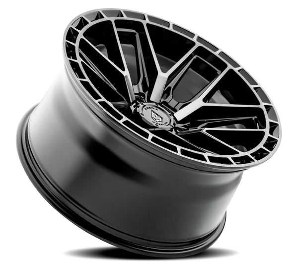 22x10 Arena Wheel Battle Glossy Black Machined Ddt Face And Lip 8x180