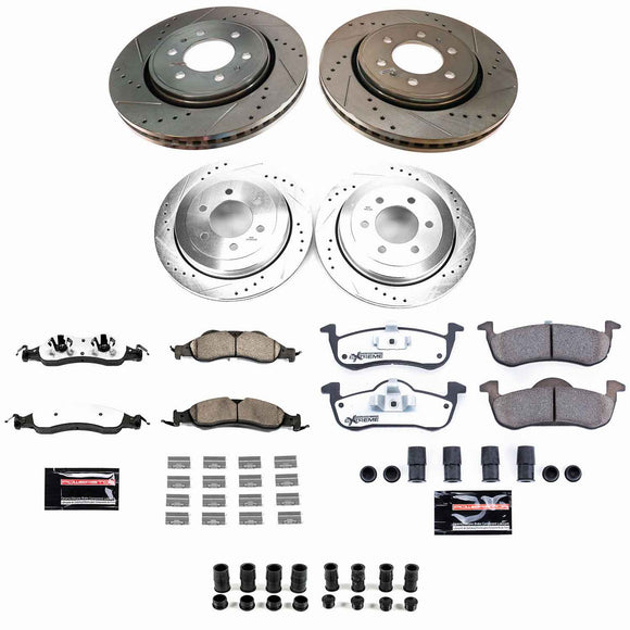 PowerStop Z36 Carbon-Fiber Ceramic Brake Pad with Drilled and Slotted Rotor Kit