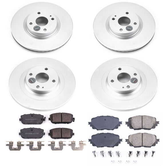 PowerStop Genuine Geomet Coated Rotor and Low-Dust Ceramic Brake Pad Kit