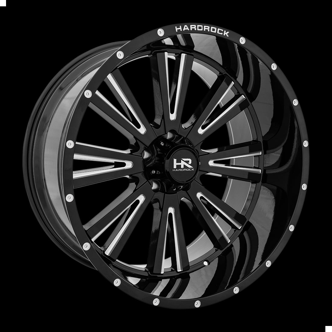 24x12 Hardrock Spine XPosed Gloss Black Milled 5x127 ET-44 wheel/rim - 0