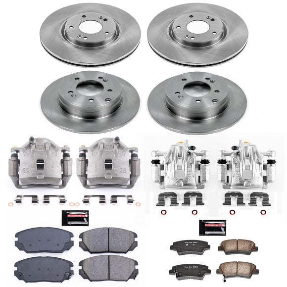 PowerStop OE Stock Replacement Low-Dust Ceramic Brake Pad, Rotor and Caliper Kit