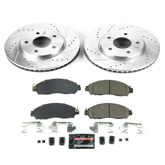 PowerStop Z23 Daily Driver Carbon-Fiber Ceramic Brake Pad and Drilled & Slotted