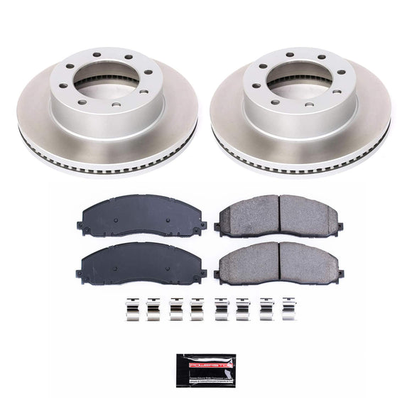 PowerStop Semi-Coated Rotor and Low-Dust Ceramic Brake Pad Kit