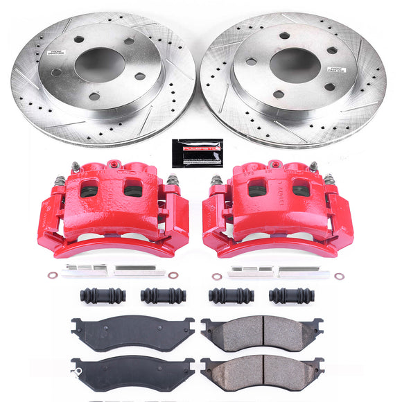 PowerStop Z23 Daily Driver Carbon-Fiber Ceramic Pads Drilled & Slotted Rotor & C