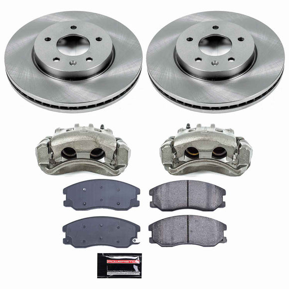 PowerStop OE Stock Replacement Low-Dust Ceramic Brake Pad, Rotor and Caliper Kit