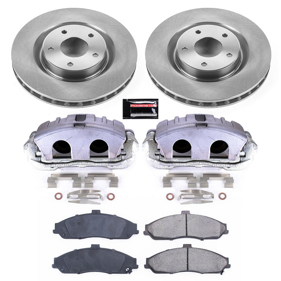 PowerStop OE Stock Replacement Low-Dust Ceramic Brake Pad, Rotor and Caliper Kit