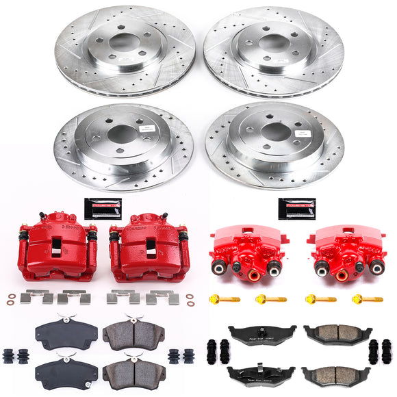 PowerStop Z23 Daily Driver Carbon-Fiber Ceramic Pads Drilled & Slotted Rotor & C
