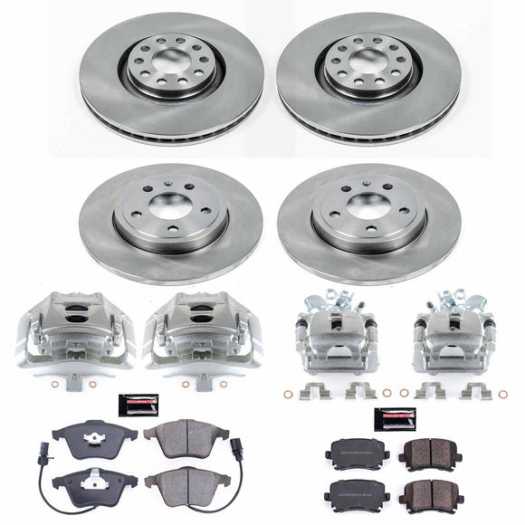 PowerStop OE Stock Replacement Low-Dust Ceramic Brake Pad, Rotor and Caliper Kit