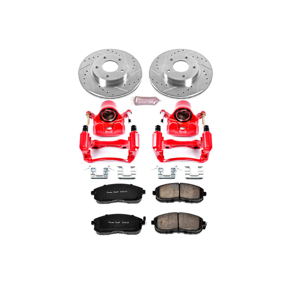 PowerStop Z23 Daily Driver Carbon-Fiber Ceramic Pads Drilled & Slotted Rotor & C