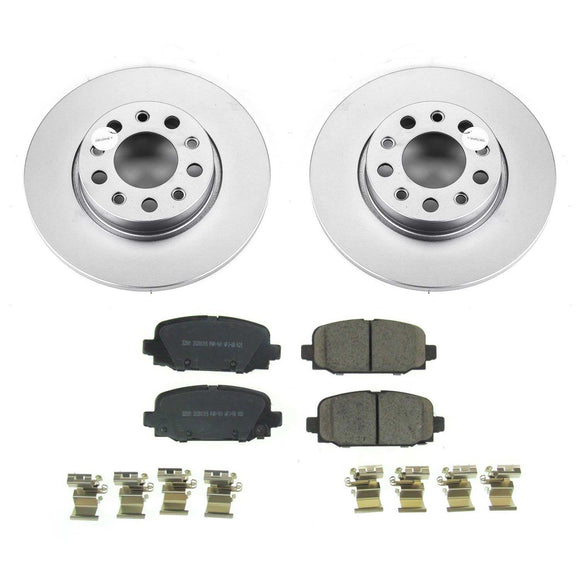 PowerStop Genuine Geomet Coated Rotor and Low-Dust Ceramic Brake Pad Kit