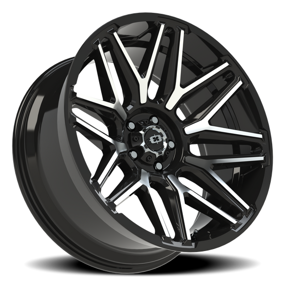 22X10 Vision 305 Rekluse Gloss Black Machined Face Wheel 5x127 5x5 ET-19 CB78.1