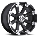 12x8 Vision 393 Lockout Matte Black Machined Lip 4x115 ET-10.2 Wheel Rim-1