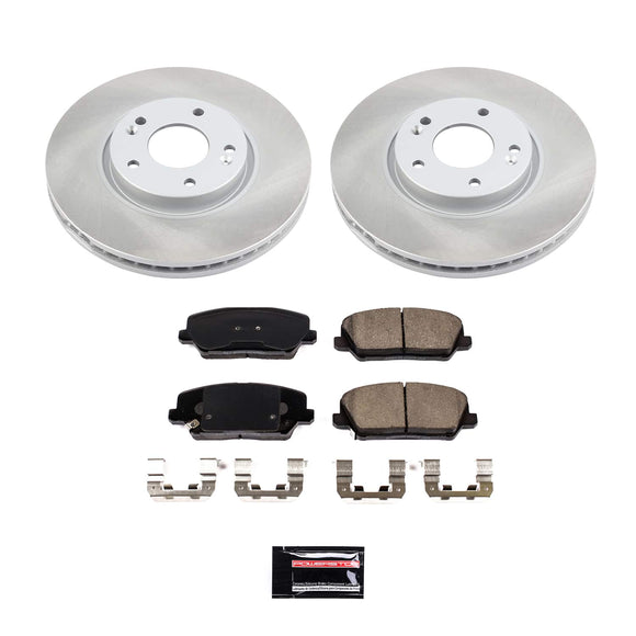 PowerStop Semi-Coated Rotor and Low-Dust Ceramic Brake Pad Kit