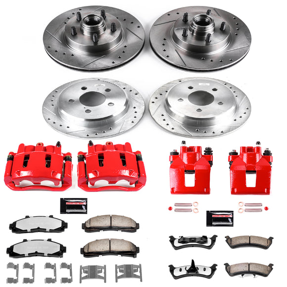 PowerStop Z36 Truck and SUV Ceramic Brake Pad, Drilled & Slotted Rotor, and Cali