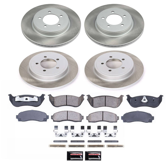 PowerStop Semi-Coated Rotor and Low-Dust Ceramic Brake Pad Kit