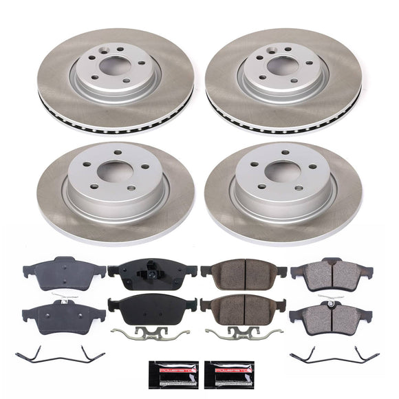 PowerStop Semi-Coated Rotor and Low-Dust Ceramic Brake Pad Kit