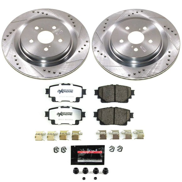 PowerStop Z36 Carbon-Fiber Ceramic Brake Pad with Drilled and Slotted Rotor Kit