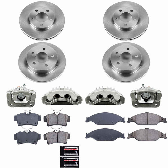 PowerStop OE Stock Replacement Low-Dust Ceramic Brake Pad, Rotor and Caliper Kit