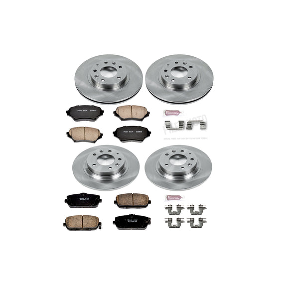 PowerStop OE Stock Replacement Low-Dust Ceramic Brake Pad and Rotor Kit