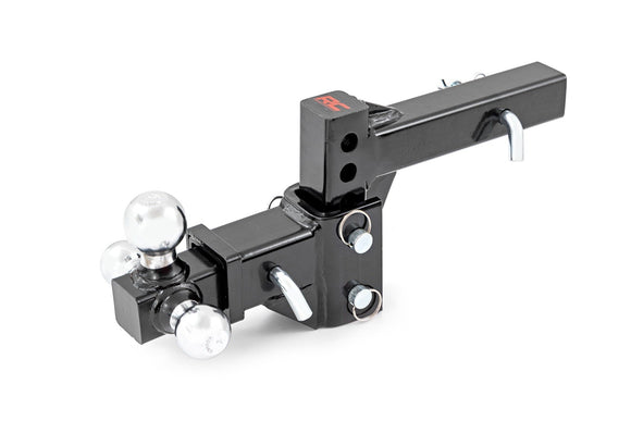 Rough Country Adjustable Trailer Hitch 6" Drop Multi-Ball Mount Fits 2" Receiver