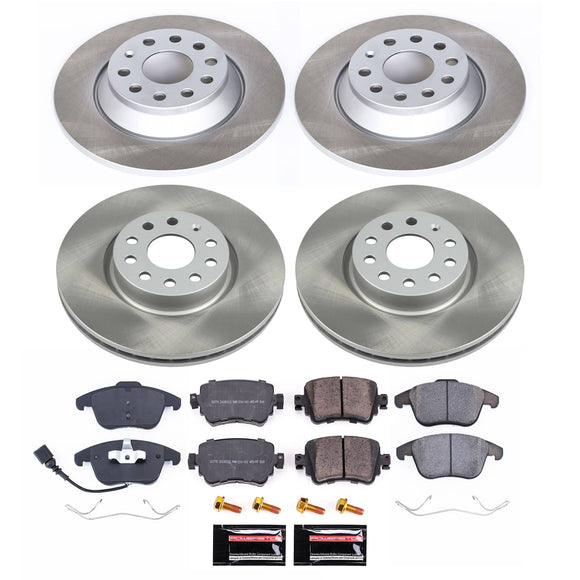 PowerStop Semi-Coated Rotor and Low-Dust Ceramic Brake Pad Kit