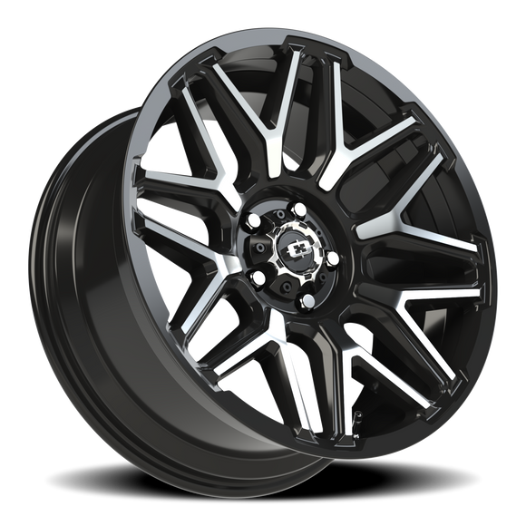 20X9 Vision 305 Rekluse Gloss Black Machined Face Wheel 5x127 5x5 ET-12 CB78.1