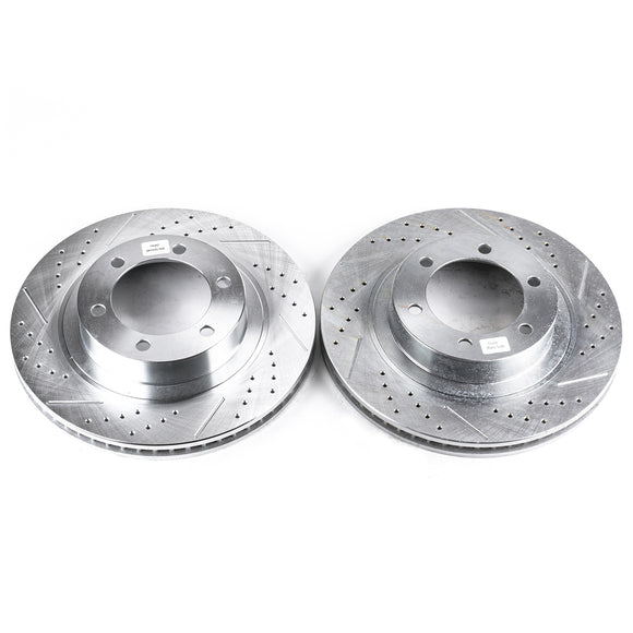 PowerStop Evolution Drilled Slotted Rotors Pair Front For Lexus GX470