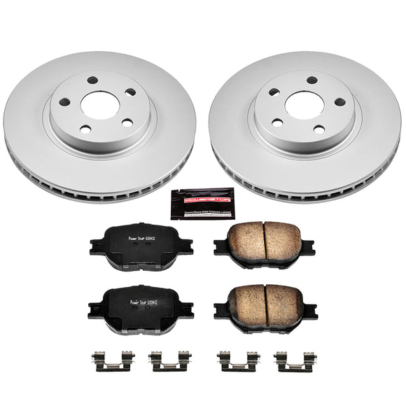 PowerStop Genuine Geomet Coated Rotor and Low-Dust Ceramic Brake Pad Kit