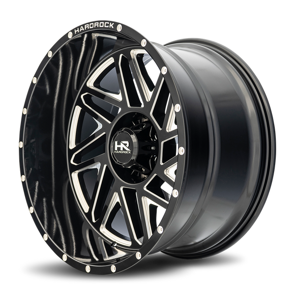 24x14 Hardrock Bones XPosed Gloss Black Milled 6x135 ET-76 wheel/rim
