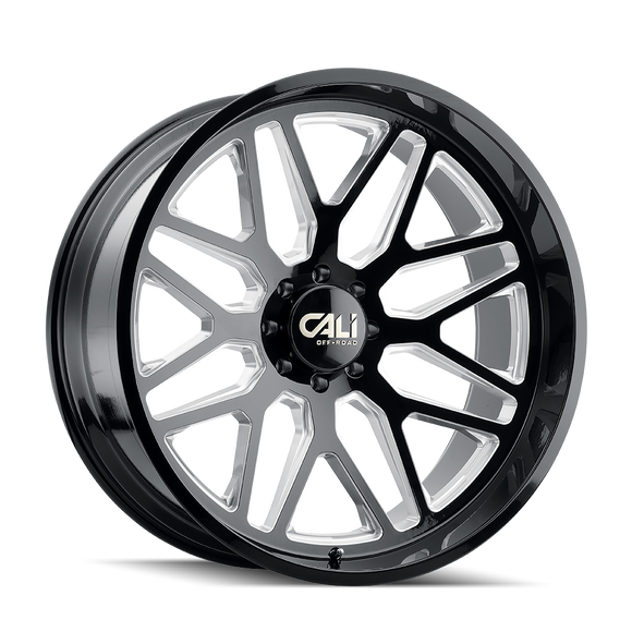 22x12 Cali Off-Road Invader Gloss Black Milled 6x139.7 ET-51 CB106.1 Wheel Rim