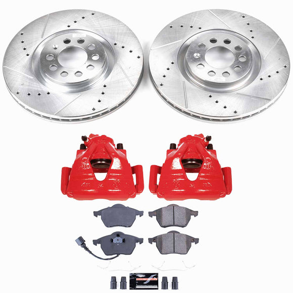 PowerStop Z23 Daily Driver Carbon-Fiber Ceramic Pads Drilled & Slotted Rotor & C