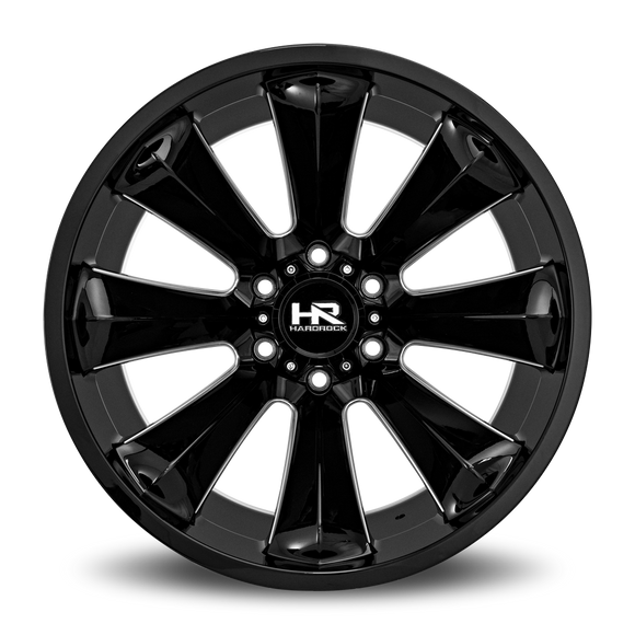 20x12 Hardrock Xplosive Xposed Gloss Black Milled 6x139.7 ET-44 wheel/rim