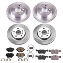 PowerStop OE Stock Replacement Low-Dust Ceramic Brake Pad and Rotor Kit