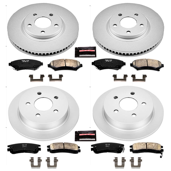PowerStop Genuine Geomet Coated Rotor and Low-Dust Ceramic Brake Pad Kit