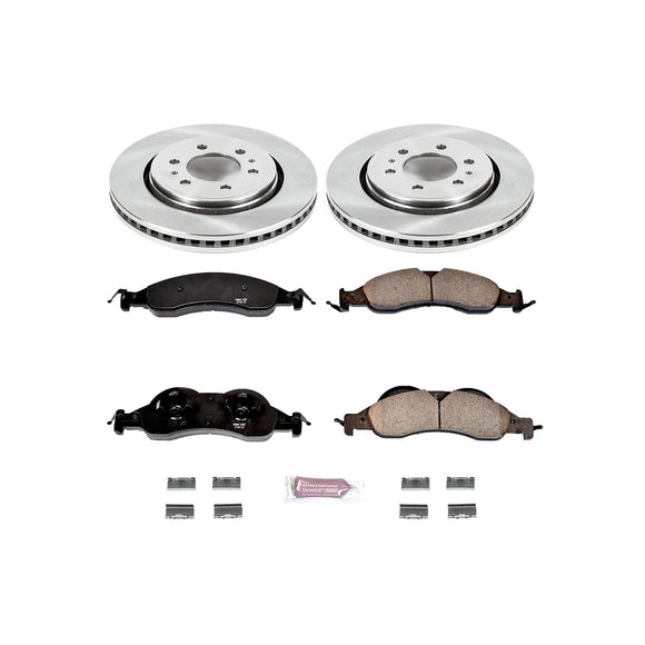 PowerStop OE Stock Replacement Low-Dust Ceramic Brake Pad and Rotor Kit