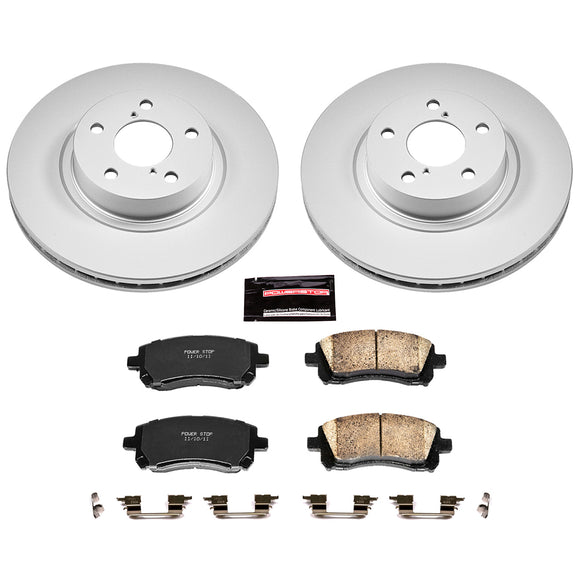 PowerStop Genuine Geomet Coated Rotor and Low-Dust Ceramic Brake Pad Kit