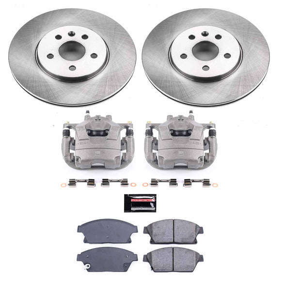 PowerStop OE Stock Replacement Low-Dust Ceramic Brake Pad, Rotor and Caliper Kit