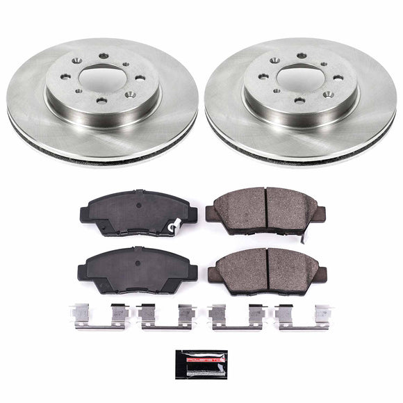 PowerStop OE Stock Replacement Low-Dust Ceramic Brake Pad and Rotor Kit