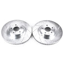 PowerStop Evolution Drilled Slotted Rotors Pair Front For Subaru Legacy
