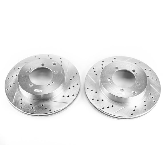 PowerStop Evolution Drilled Slotted Rotors Pair Rear For Mitsubishi Lancer
