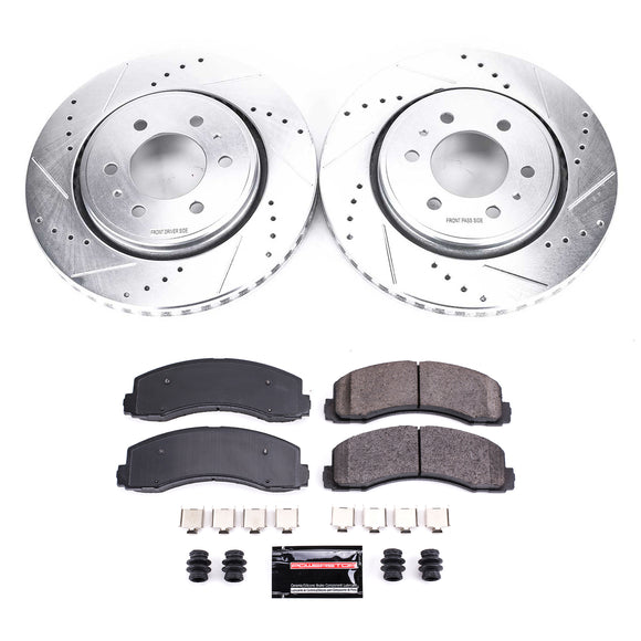 PowerStop Z23 Daily Driver Carbon-Fiber Ceramic Brake Pad and Drilled & Slotted