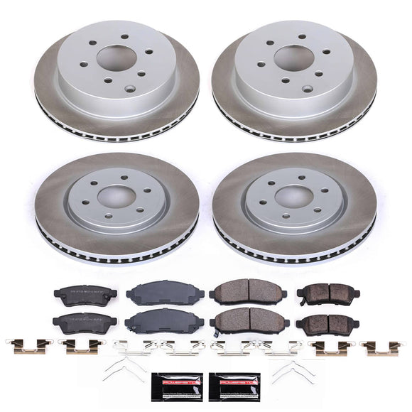 PowerStop Semi-Coated Rotor and Low-Dust Ceramic Brake Pad Kit