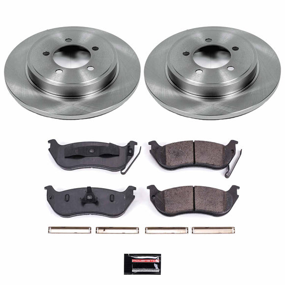 PowerStop OE Stock Replacement Low-Dust Ceramic Brake Pad and Rotor Kit